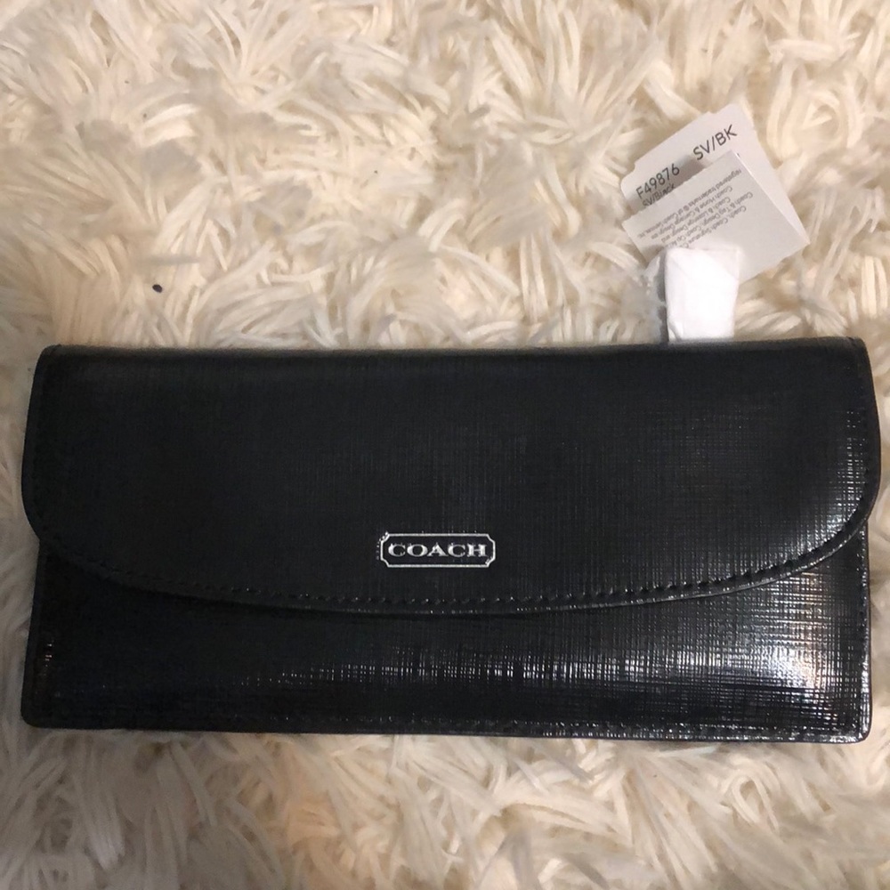 Coach black soft wallet
